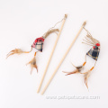 Zongzi Shaped Rooster Shaped Wooden Cat Stick Toy